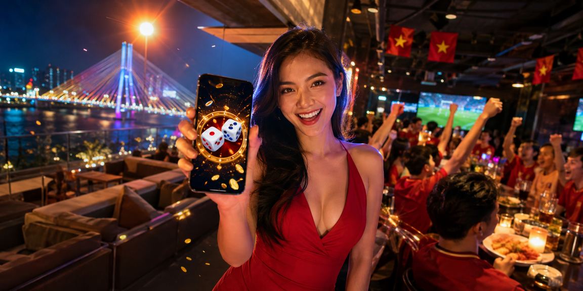 Bàn tài xỉu neon sôi động tại Cần Thơ với xúc xắc phát sáng trong không khí giải trí về đêm