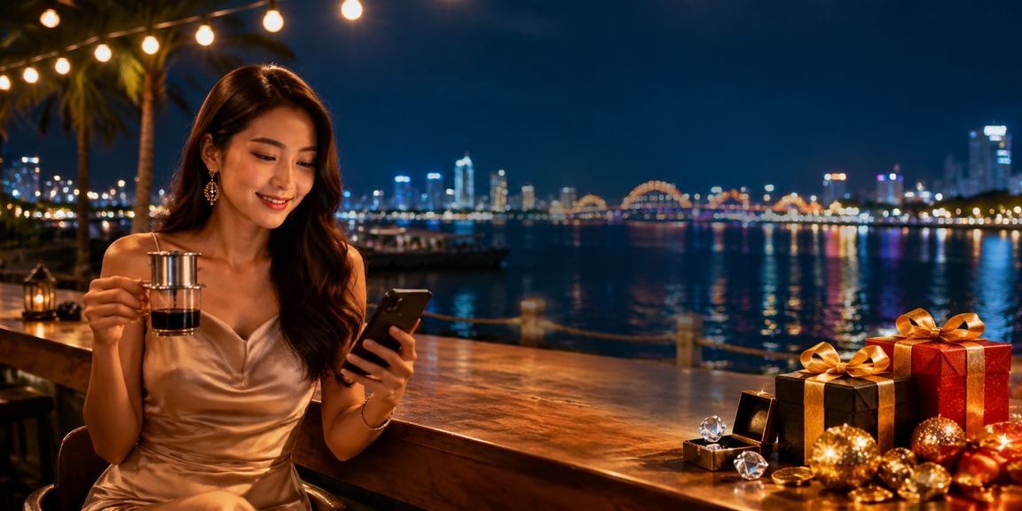Người dùng tại Đà Nẵng xem ứng dụng cá cược thể thao khi uống cà phê buổi sáng